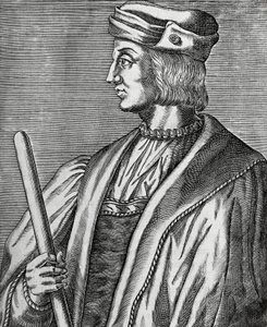 Retrato de Gaston de Foix, Duque de Nemours (1489-1516), gravura de Les Vrais pourtraits et Vies des Hommes illustres de Andre Thevet