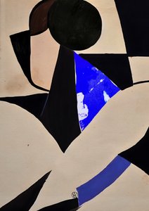 Formas abstratas em preto e azul de André Viana
