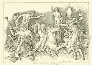 Batalha dos Tritões (gravura) de Andrea (after) Mantegna
