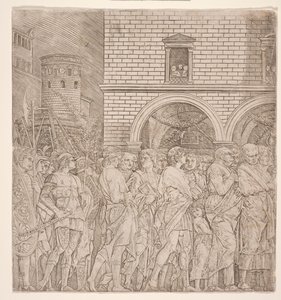 Os Triunfos de César : Os Senadores, c.1495 (gravura) de Andrea (school of) Mantegna