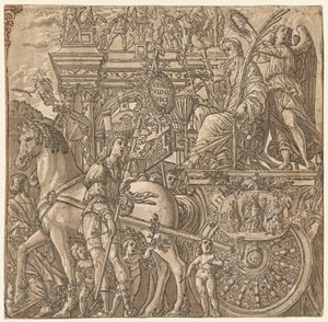 O triunfo de Júlio César: César Triunfante, 1593-99. de Andrea Andreani