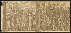 O Triunfo de Júlio César [nº 1 e 2 mais 2 colunas], 1599. de Andrea Andreani