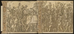 O Triunfo de Júlio César [nº 5 e 6 mais 2 colunas], 1599. de Andrea Andreani