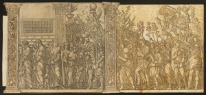 O Triunfo de Júlio César [nº 7 e 8 mais 2 colunas], 1599. de Andrea Andreani