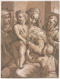 Virgem e Menino com São João, Santa Catarina de Sena e São Francisco de Andrea Andreani