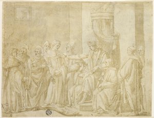 Santos Pedro e Paulo Disputando com Simão Mago diante de Nero (reto); Cinco cenas da história de Moisés (verso)