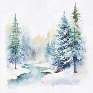 Riacho na floresta de inverno de Andrea Haase