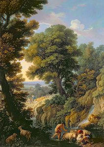 Uma paisagem no Lácio com pastores