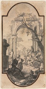 Arco triunfal e figuras de Andrea Locatelli