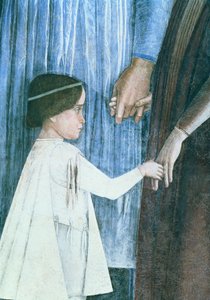 Chegada do cardeal Francesco Gonzaga: detalhe mostrando um de seus irmãos mais novos, da Camera degli Sposi ou Camera Picta, detalhe afresco 1465-74 de 78449 de Andrea Mantegna