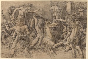 Batalha dos Deuses do Mar [metade esquerda] de Andrea Mantegna