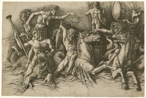 Batalha dos Deuses do Mar [metade esquerda] de Andrea Mantegna