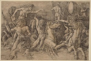 Batalha dos deuses marinhos [metade esquerda] de Andrea Mantegna