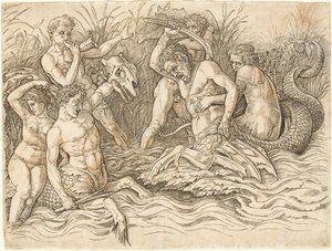 Batalha dos Deuses do Mar [metade direita] de Andrea Mantegna