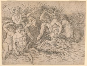 Batalha dos Deuses do Mar, metade direita de Andrea Mantegna