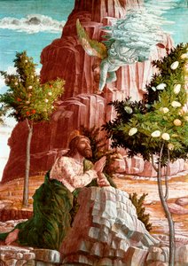 Cristo reza no Jardim das Oliveiras. Detalhe. Predelle do retábulo de San Zeno de Verona. Pintura (tempera) sobre madeira de Andrea Mantegna (1431-1506) de Andrea Mantegna