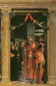 Detalhe do Retábulo de San Zeno, 1456-60 de Andrea Mantegna
