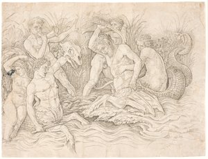 Batalha dos Deuses do Mar, metade direita de Andrea Mantegna