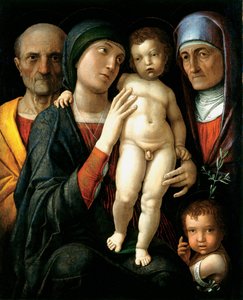 A Sagrada Família - Pintura de Andrea Mantegna (1431-1506), óleo sobre tela (75x61,5), cerca de 1495 - State Art Gallery, Dresden (Alemanha) de Andrea Mantegna