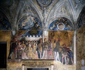 Ludovico Gonzaga, Marsilio Andreasi, Barbara de Brandenburg com sua filha Paula e Rodolfo Gonzaga de Andrea Mantegna