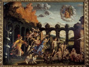 Minerva perseguindo vícios do Vertu Garden Painting de Andrea Mantegna (1431-1506) Sol do século XV. 1,6x1,92 m de Andrea Mantegna
