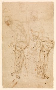 Estudos para Cristo na Coluna (verso), c.1460-65 (caneta e tinta sobre papel) [ver também 5934515]. de Andrea Mantegna