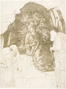 A Adoração dos Magos (Virgem da Gruta) de Andrea Mantegna