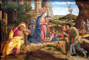 A adoração dos pastores de Andrea Mantegna