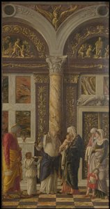 O tríptico da circuncisão do Uffizi Uffizi Tryptich, painel direito, ca 1463-1464 de Andrea Mantegna