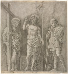 O Cristo Ressuscitado entre Santo André e Longino de Andrea Mantegna