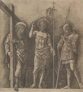 O Cristo ressuscitado entre Santo André e Santo Longino, ca. 1472 de Andrea Mantegna