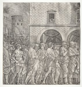 Os triunfos de César: The Senators, 1400s. de Andrea Mantegna