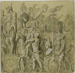 Triunfos de Júlio César: Tela No. II de Andrea Mantegna