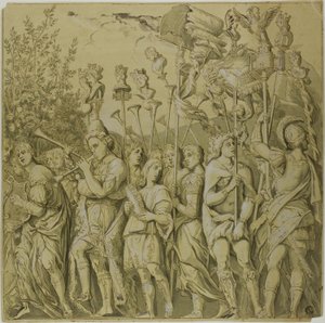 Triunfos de Júlio César: Tela No. VII de Andrea Mantegna