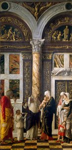 Uffizi polyptic: "circuncisão" parte direita. Detrempe sobre madeira por Andrea Mantegna (1431-1506) 1464-1470. Dim. 86x42,5 cm Florence, Galleria degli Uffizi (Escritórios) de Andrea Mantegna