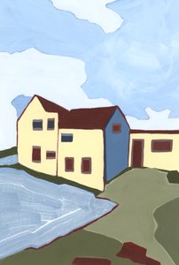 Casas assombradas,2023 (acrílico sobre papel)