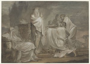 Cena de sacrifício com virgens vestais de Andrea Oppiani