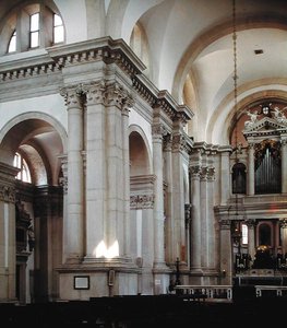 Vista interior da nave, 1566-80 de Andrea Palladio