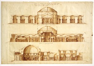 Projeto de reconstrução dos Banhos de Agripa, Roma, c. 1550