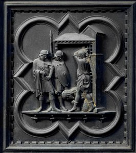 A Decapitação de São João Batista, décimo sexto painel das Portas do Sul do Batistério de San Giovanni, 1336 (bronze) de Andrea Pisano