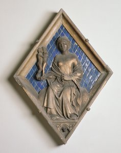 Vênus, telha de relevo do Campanile (cerâmica e mármore)
