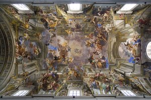 Abóbada da Igreja de Santo Inácio de Loyola em Roma, afresco em trompe l