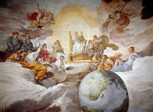 Alegoria do Conhecimento Divino. Fresco por Andrea Sacchi (1599-1661) 1629-1633 Palazzo Barberini, Galleria Nazionale d