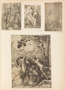 Virgem e Menino, a Circuncisão, Moisés resgatado do Nilo, ca. 1542-46.