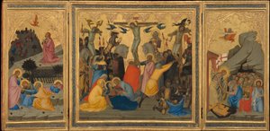 Cenas da Paixão de Cristo: A Agonia no Jardim, a Crucificação e a Descida ao Limbo [tríptico inteiro]