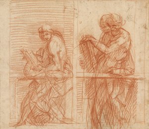 Estudo de figuras por detrás de uma balaustrada (recto); Estudo de figuras por detrás de uma balaustrada (verso) de Andrea del Sarto