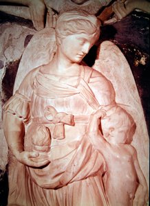 Caridade, do monumento funerário do Cardeal Forteguerri (mármore) (detalhe de 434103) de Andrea del Verrocchio
