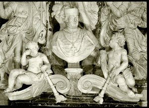 Detalhe do monumento funerário do Cardeal Forteguerri (mármore) (detalhe de 434103) de Andrea del Verrocchio