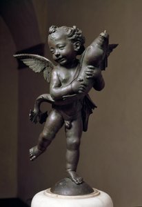 Amor com golfinho Escultura de bronze de Verrocchio de Andrea del Verrocchio
