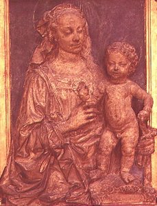 Madonna e Criança (madeira) de Andrea del Verrocchio